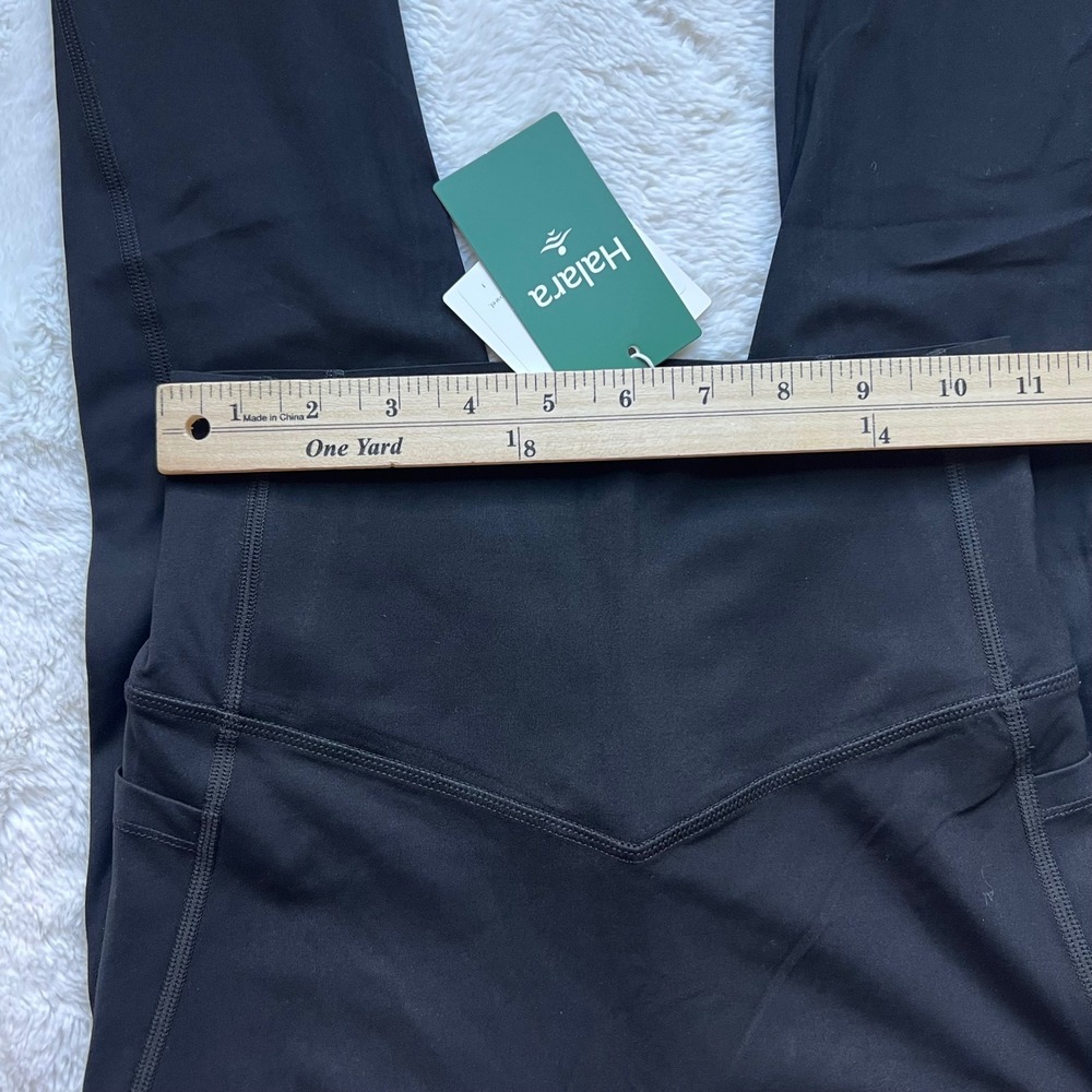 Halara Black High Waisted Crossover V-Waist 7/8 Leggings with Pockets XS NEW - Picture 8 of 14